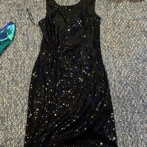Taylor Black  Sequin Midi Dress